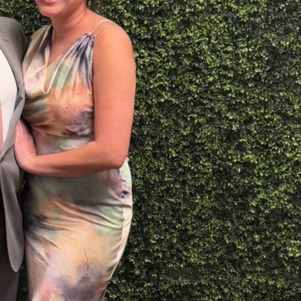 Satin Tie Dye Midi Dress - Picture 8 of 12